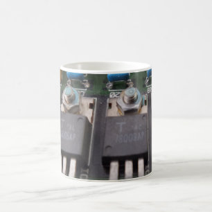 Café Taza Clásica Blanca de 11 oz Transistor Circuit Wh