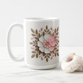 Café Taza Clásica Blanca de Oro Blanco Rosa