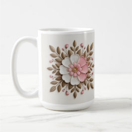 Café Taza Clásica Blanca de Oro Blanco Rosa