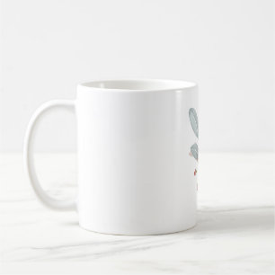 Café Taza clásica con acento de acuarela en azul polvor