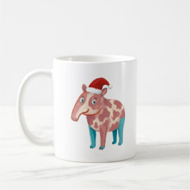 Café Taza clásica con tapir lindo en sombrero de Santa