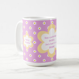 Café Taza clásica de 425g de margaritas rosadas encaden