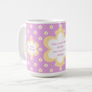 Café Taza clásica de 425g de margaritas rosadas encaden