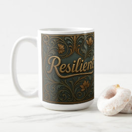 Café Taza Clásica de Afirmación Resistente de Oro Teal