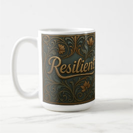 Café Taza Clásica de Afirmación Resistente Teal Gold