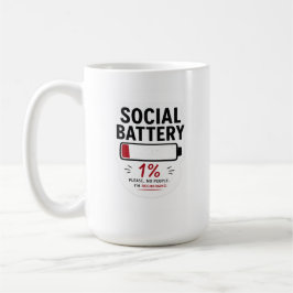 Café Taza Clásica de Batería Social Baja Taza Divertida