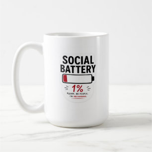 Café Taza Clásica de Batería Social Baja Taza Divertida
