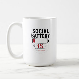 Café Taza Clásica de Batería Social Baja Taza Divertida
