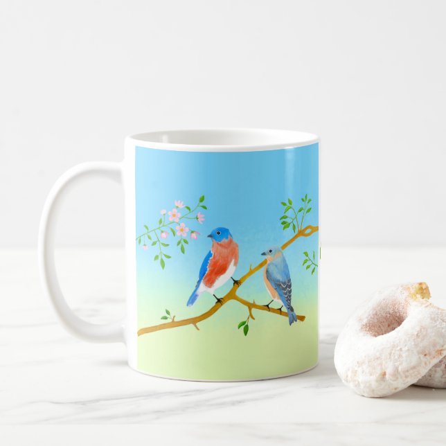 Café Taza Clásica de Bluebirds (Con donut)