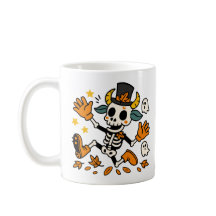 Taza clásica de cabra esqueleto espeluznante linda
