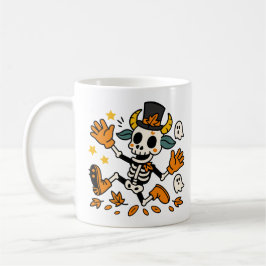 Café Taza clásica de cabra esqueleto espeluznante linda