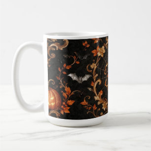 Café Taza clásica de calabaza naranja gótica