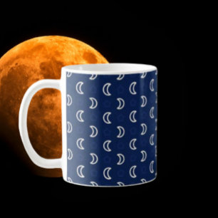 Café Taza Clásica de Estrellas Celestes y Luna - Azul M