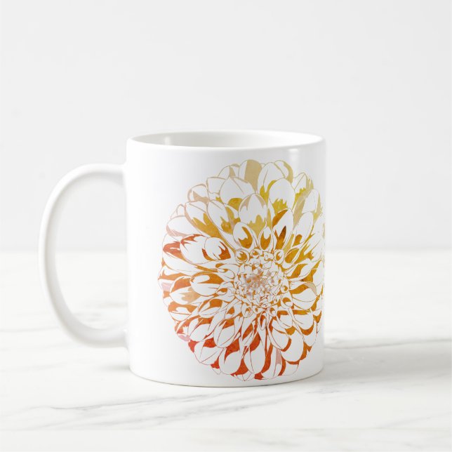 Café Taza clásica de flor de dalia (Izquierda)