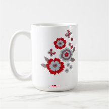 Taza clásica de flores Chic Moderno Elegante