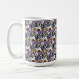 Café Taza clásica de gato y flores, 444 ml