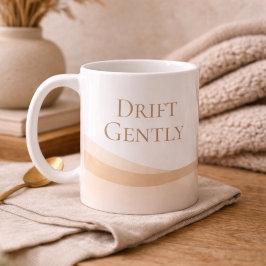 Café Taza clásica de líneas de duna neutrales, 11 oz