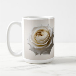 Café Taza clásica de rosa blanca