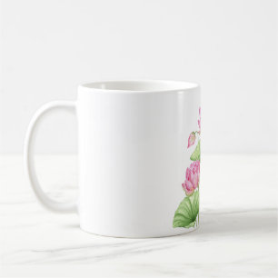 Café Taza Clásica de Tirada Estética de Loto de Acuarel