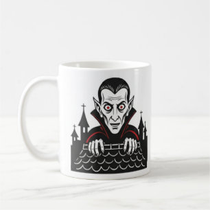 Café Taza Clásica de Vampiro Espiando 