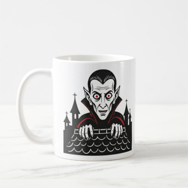 Café Taza Clásica de Vampiro Espiando  (Izquierda)
