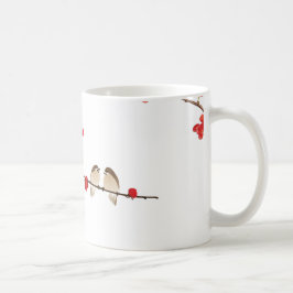 Café Taza clásica Elegante Flor de Ciruelo y Pájaros