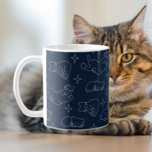 Café Taza Clásica Gato Soñoliento – Patrón de Gato Aman