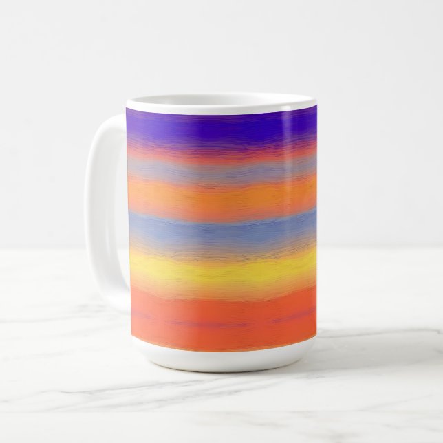 Café Taza Clásica Gradiente de Pincelada de Arcoíris (Anverso izquierdo)