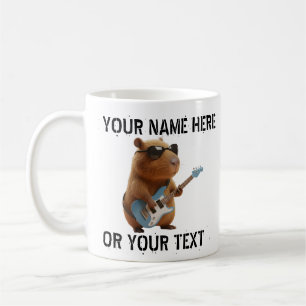 Café Taza clásica gráfica de capibara genial tocando la