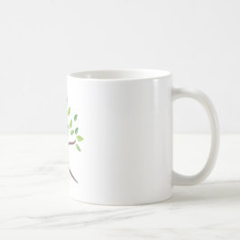 Café Taza Clásica Minimalista de Árbol Verde Elegante