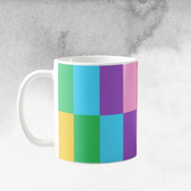 Café Taza Clásica Patrón de Bloques Pasos de Arcoíris (Subido por el creador)