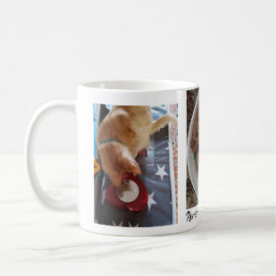 Café Taza clásica personalizada con texto y foto de gat