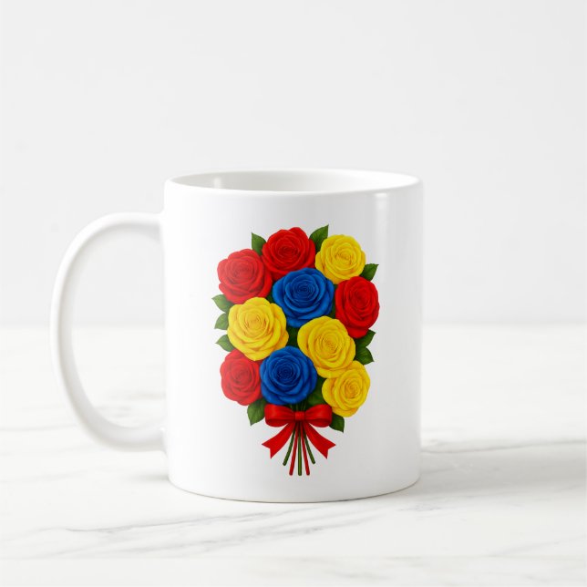 Café Taza Clásica Ramo de Rosas (Izquierda)