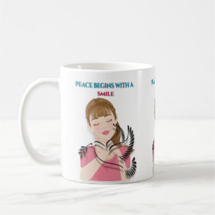 Café Taza Clásica, Taza de 330 ml Sonríe para la Paz –