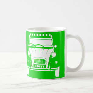 Café Taza clásica verde del carro de Citroen 2CV Deux
