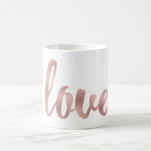 Café Taza color de rosa del amor del oro, fuente del