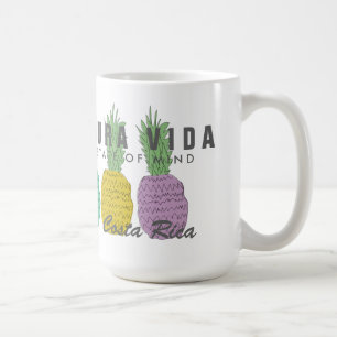 Café Taza colorida de Costa Rica Pura Vida de la piña