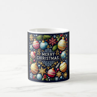 Café Taza colorida de Feliz Navidad.