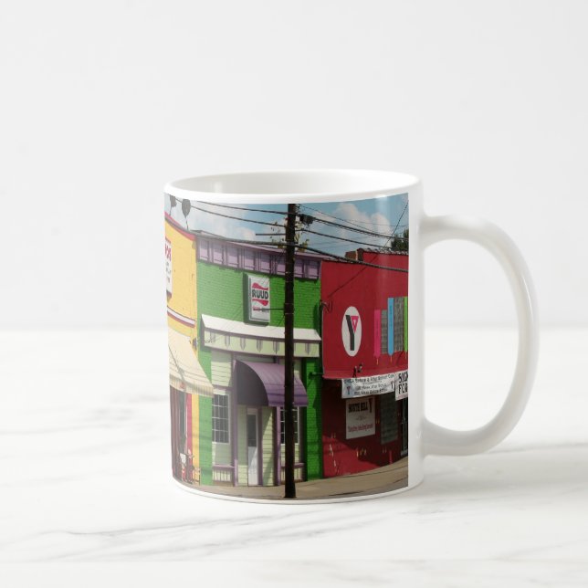 Café Taza colorida de los edificios (Derecha)