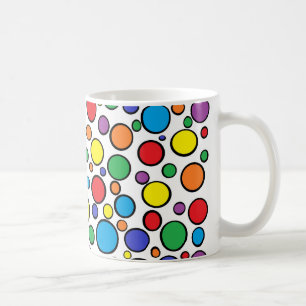 Café Taza colorida de los lunares