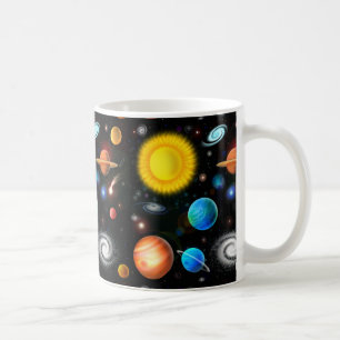 Café Taza colorida del espacio de la astronomía del