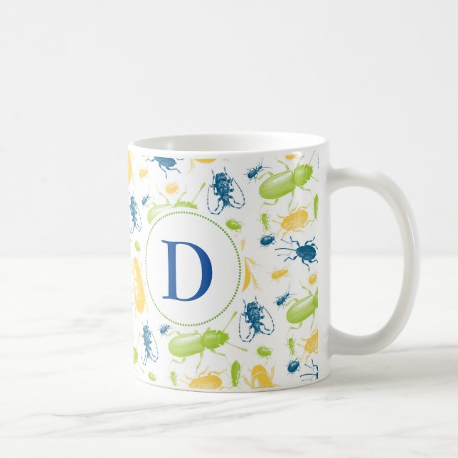 Café Taza colorida del monograma de la naturaleza del (Derecha)