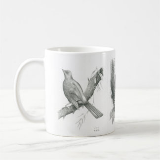 Café Taza con 3 pájaros camboyanos de Vannak Anan Prum