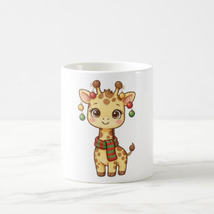 Café Taza con adornos de Navidad de jirafa bebé linda