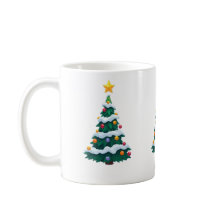 Taza con árbol de Navidad con nieve