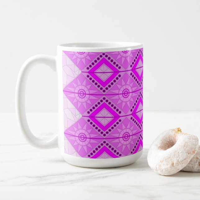 CAFÉ TAZA CON ARTE DE MEZCLA MORADA GENIAL (Con donut)