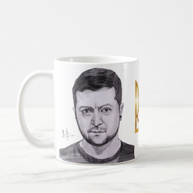 Café Taza con autógrafo de Zelensky (Izquierda)