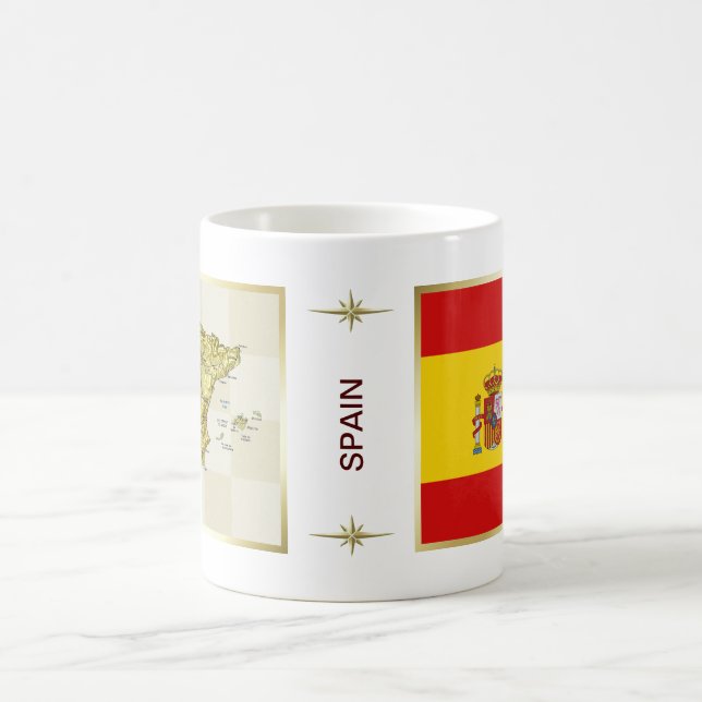 Café Taza con bandera de España y mapa (Centro)