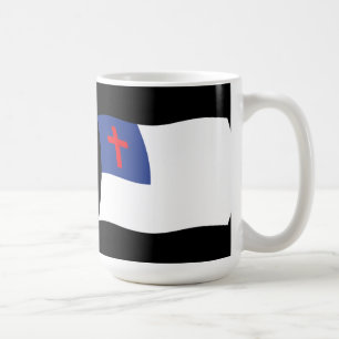 Café Taza con bandera de la religión cristiana