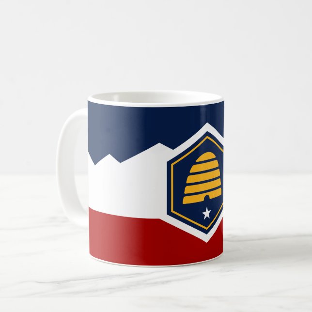 Café Taza con bandera de Utah, EE. UU. (Anverso izquierdo)